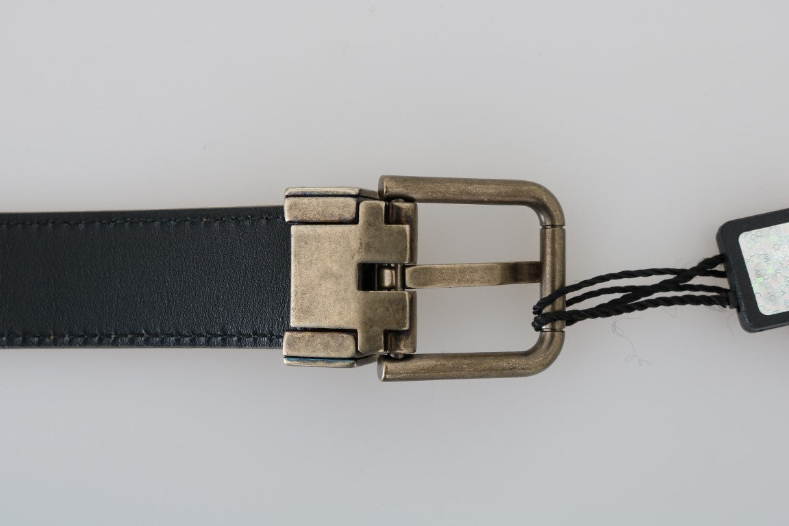 Brown Leather Gold Brushed Buckle Belt