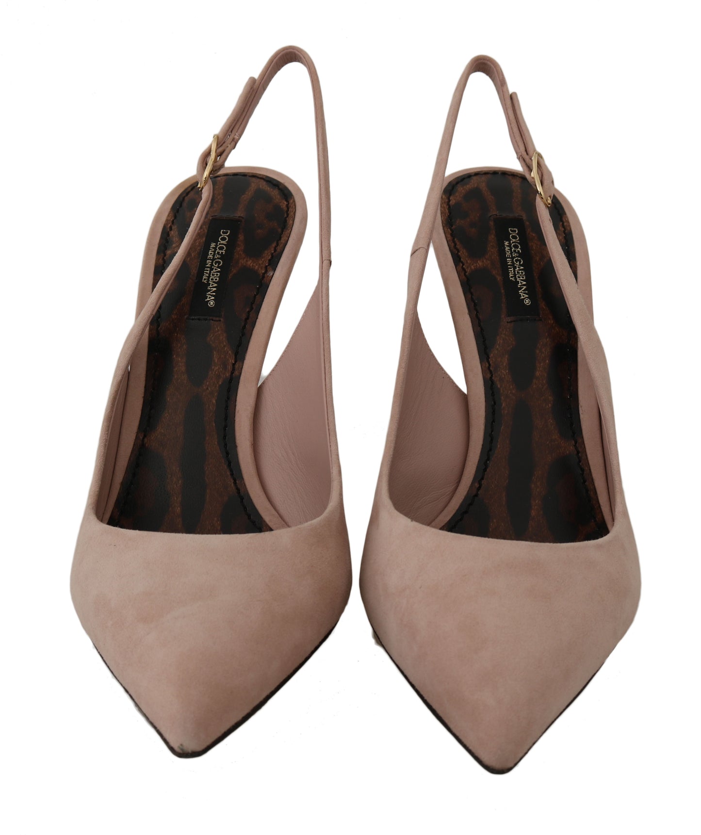 Pink Suede Leather Slingbacks