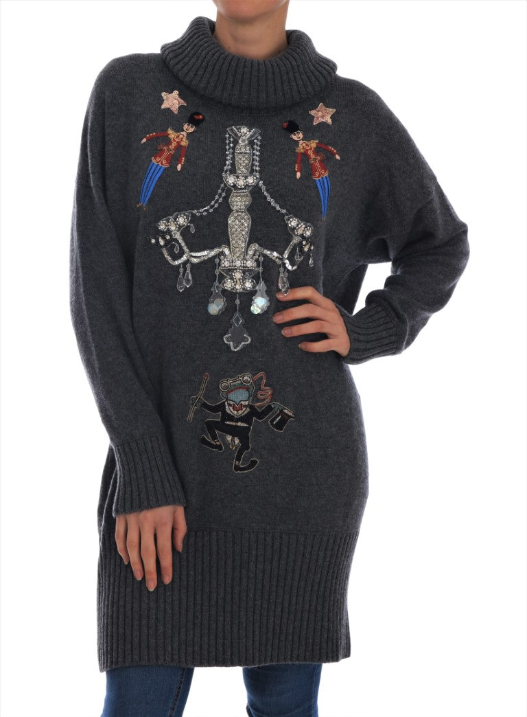 Fairy Tale Crystal Gray Cashmere Sweater