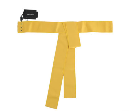 Yellow Silk Wide Waist Ribbon Belt