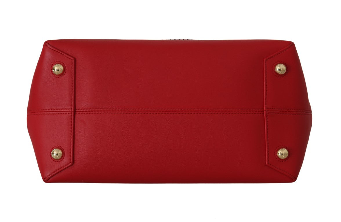 DOLCE & GABBANA Margherita Red Leather Python Snakeskin Handbag