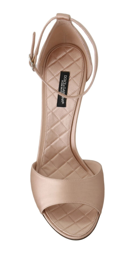 Pink Silk Stiletto Heels Sandal
