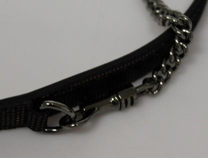 Purple Leather Logo Chain Belt