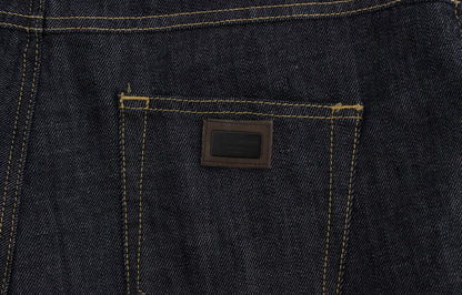 Blue Cotton Oversize Denim Jeans