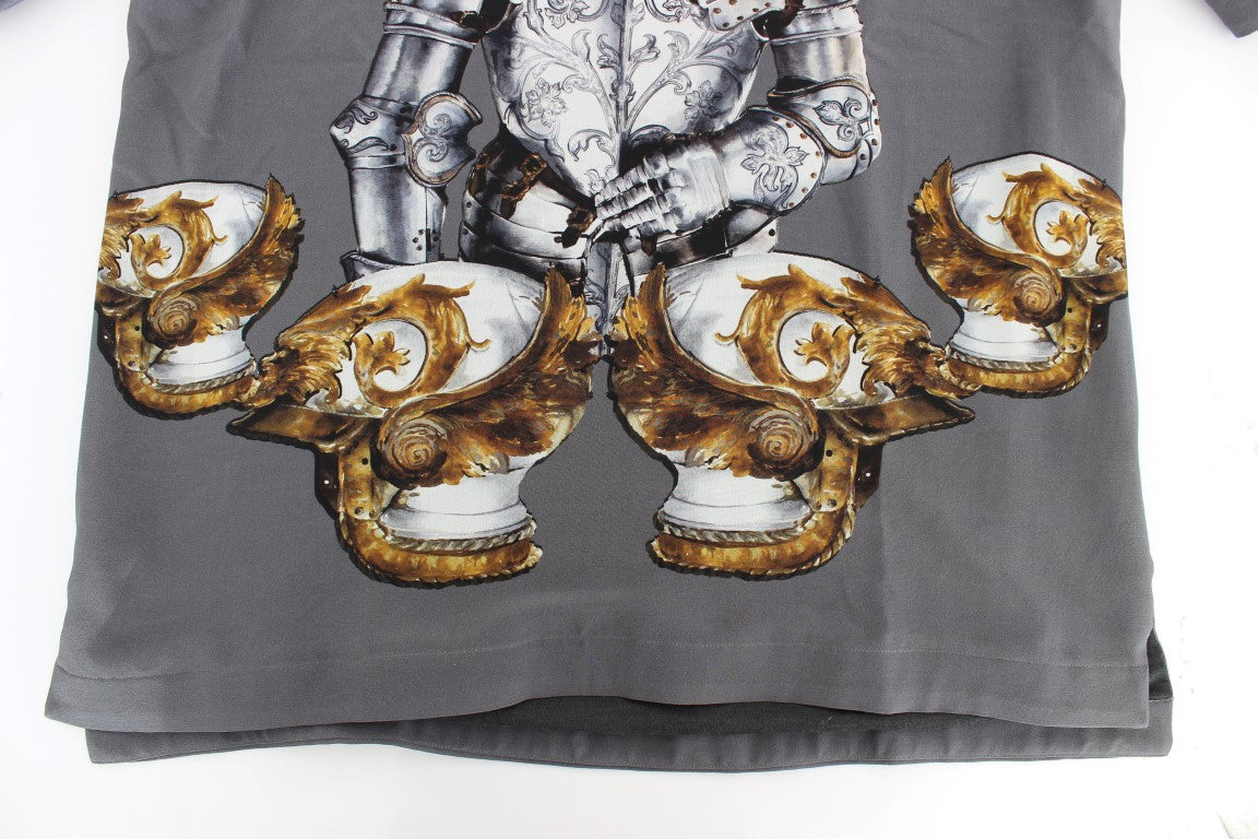 Gray Knight Crown Print Silk Blouse Top
