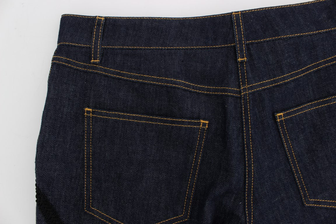 Blue Denim Cotton CAPRI Torero Jeans