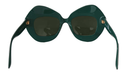 Green DG4290 Banana Leaves Pattern Rectangle Sunglasses