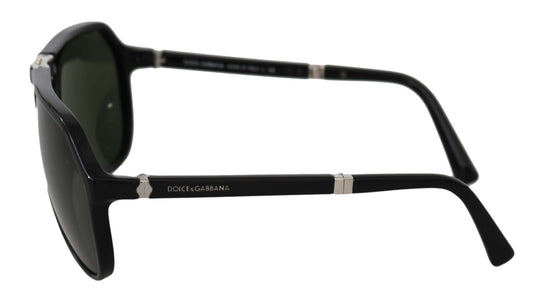 Green Rectangle DG4288 Black Pattern Logo Sunglasses