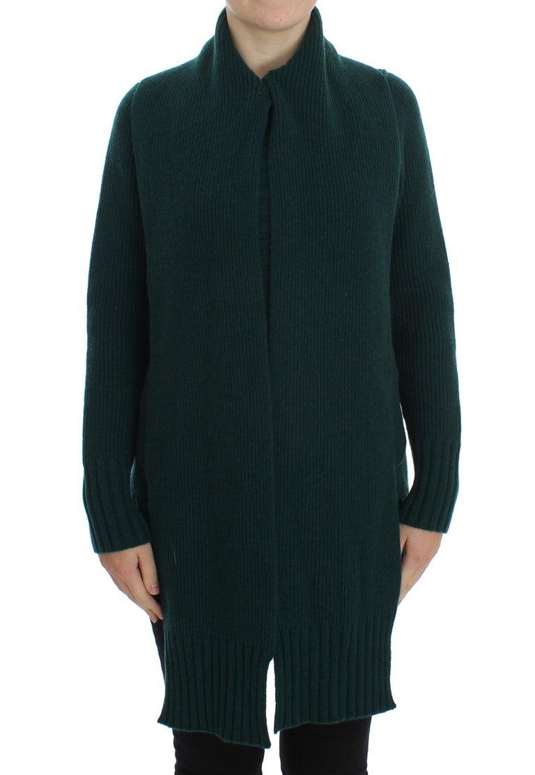 Green Knitted Cashmere Cardigan