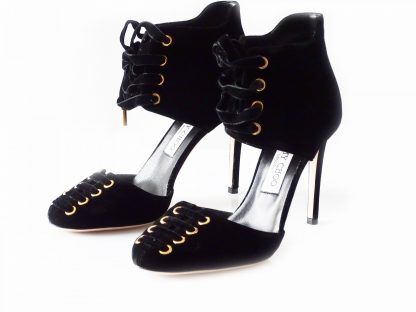 Jimmy Choo Mari 100 Ladies Shoes Pumps Black Velvet