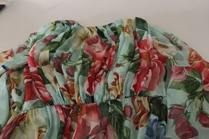 Floral Silk Midi Wrap Dress