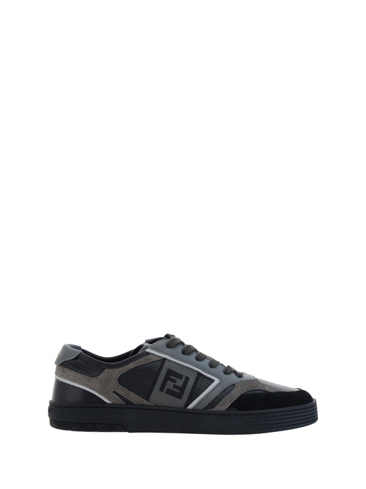 Black Calf Leather Low Top Sneakers