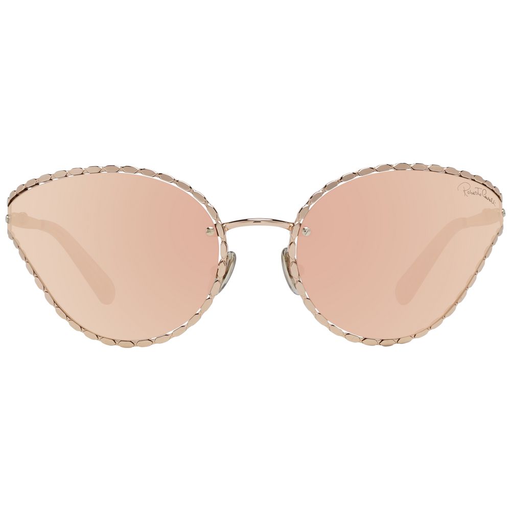 Rose Gold Oval Mirrored Sunglasses