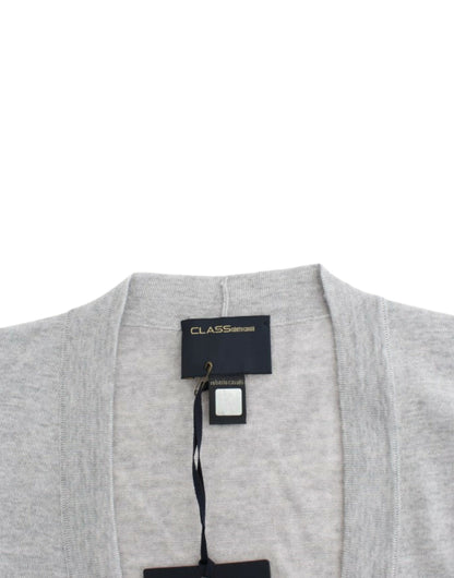 Cropped Virgin Wool Cardigan in Chic Gray