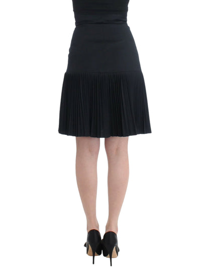 Black Pleated Laced Skirt