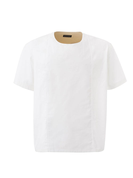 Chic Oversized White Cotton Tee with Unique Button Detail
