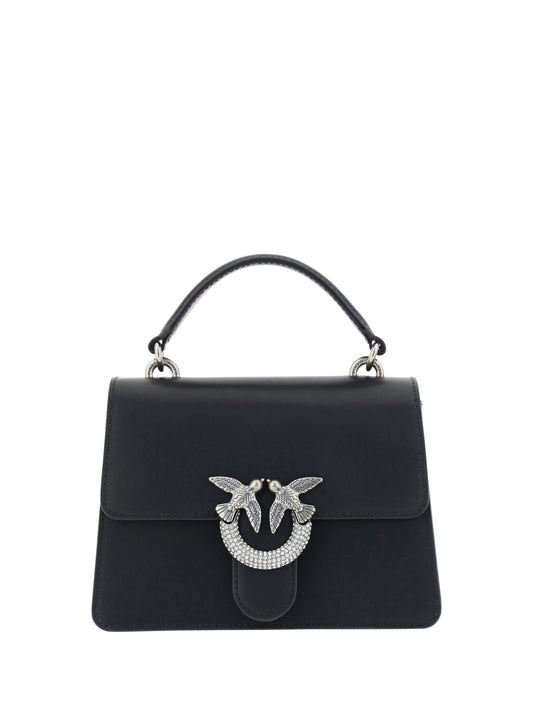 Black Calf Leather Love One Classic Handbag