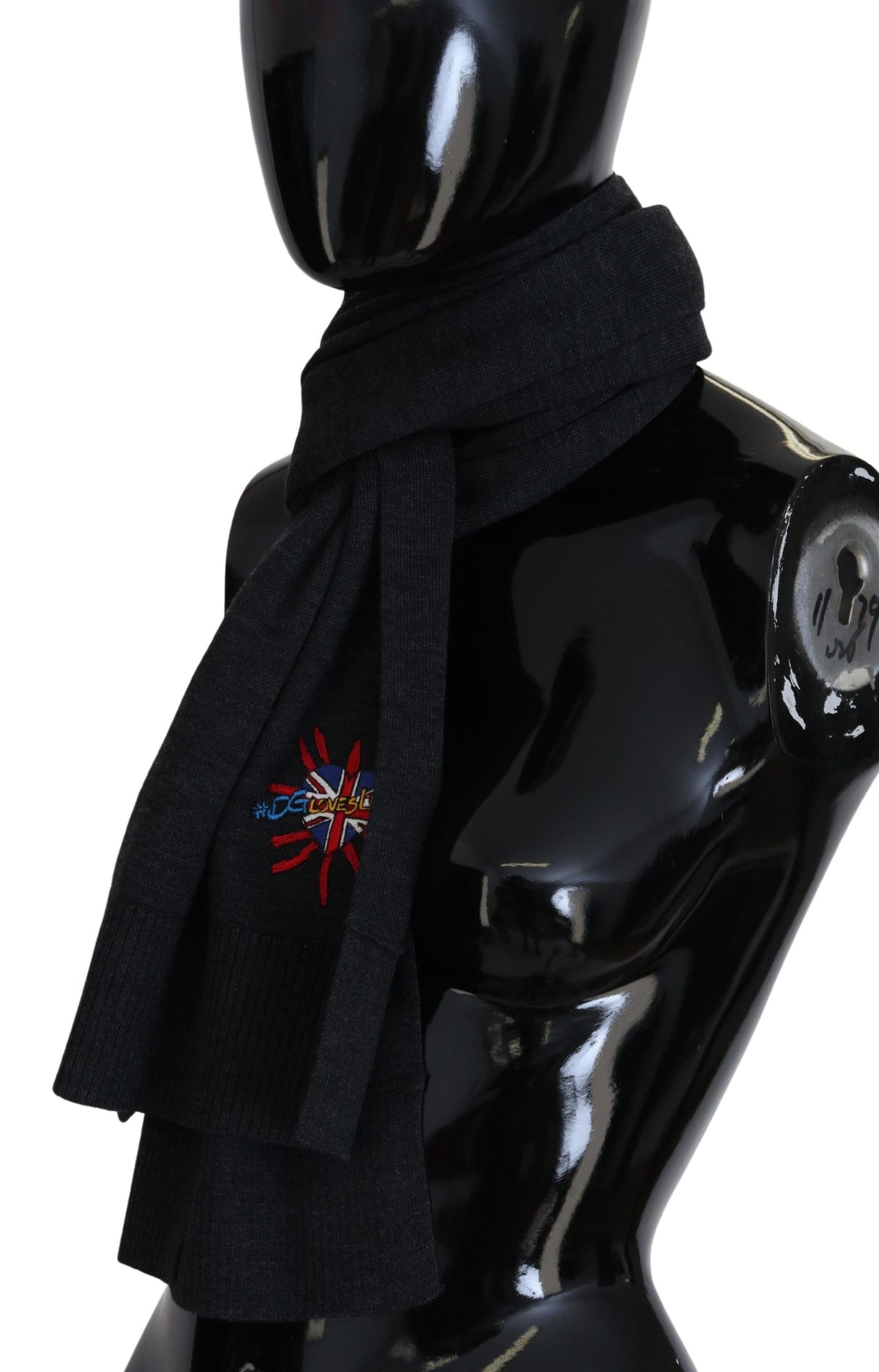 Elegant Black Wool Scarf Wrap