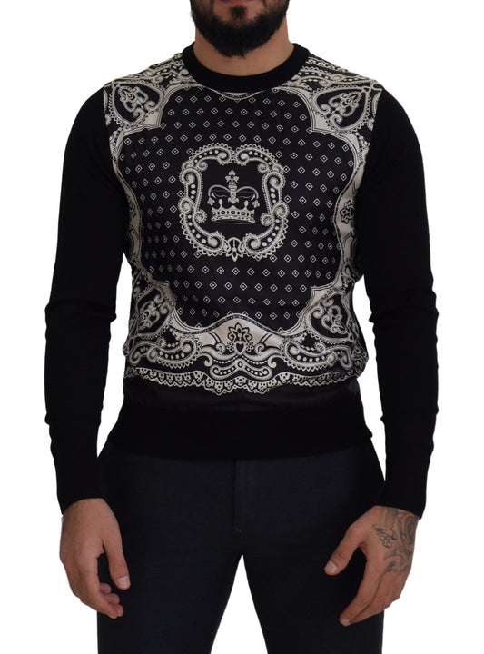 Elegant Wool Silk Blend Crewneck Sweater
