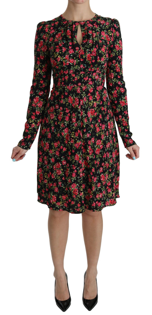Floral A-Line Viscose Knee Length Dress