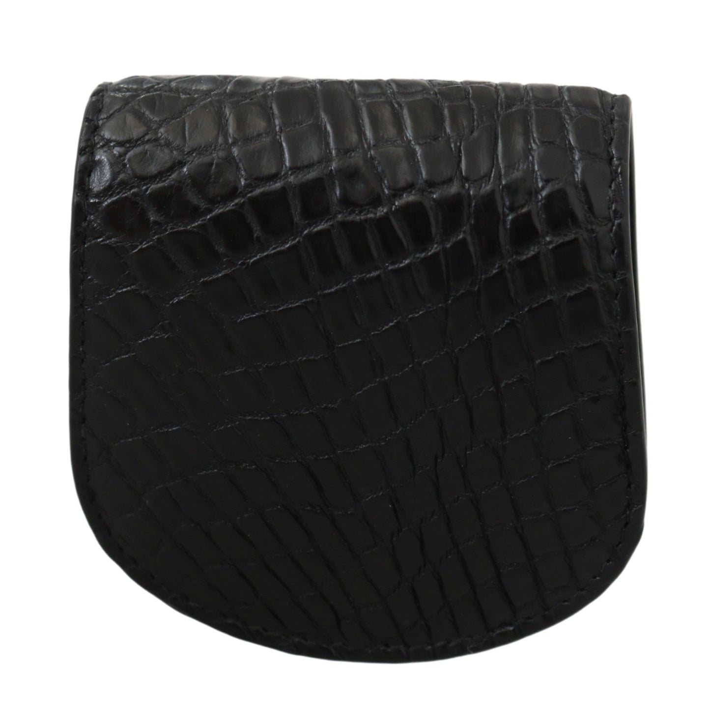 Sleek Black Leather Coin Case Wallet