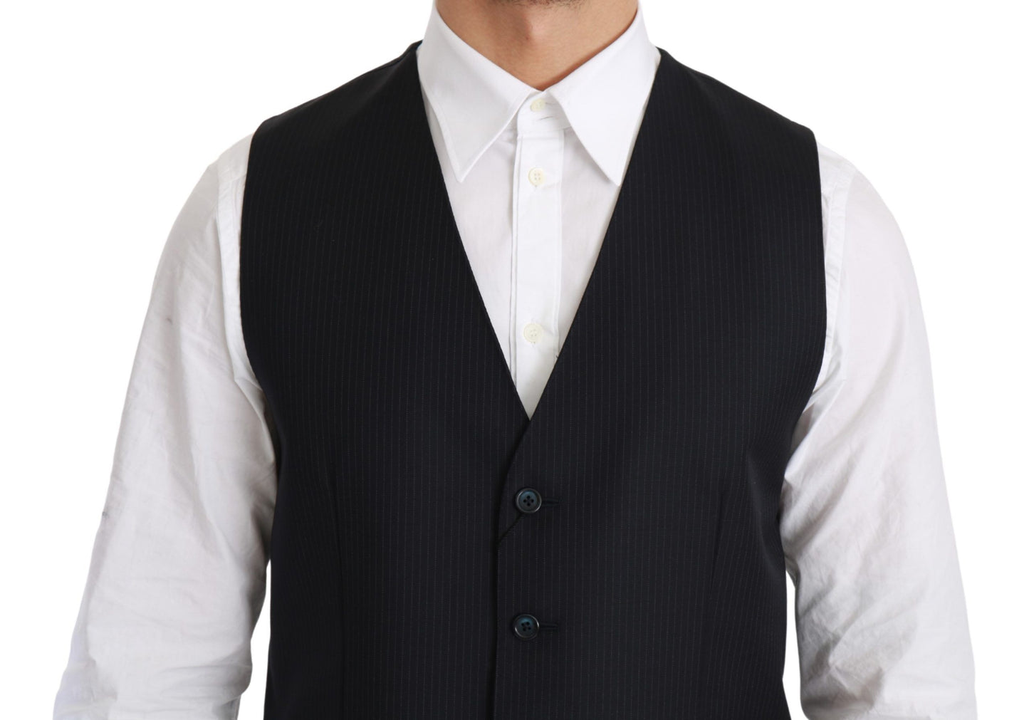 Blue Waistcoat Formal Stretch Wool Vest