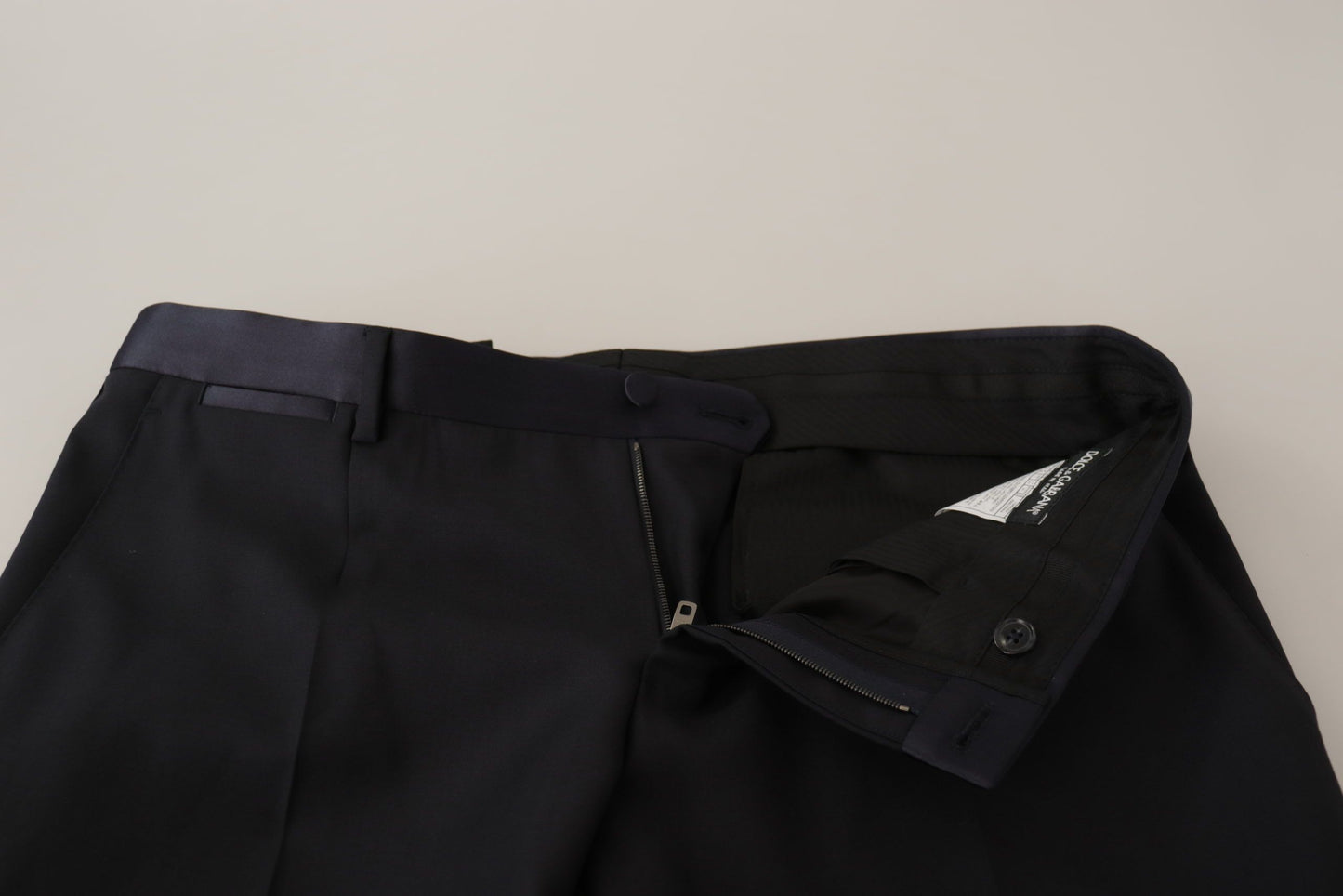 Elegant Black Three-Piece Wool Blend Suit