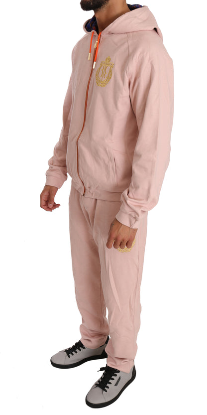 Pink Cotton Sweater Pants Tracksuit