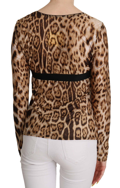Elegant Leopard Long Sleeve Top