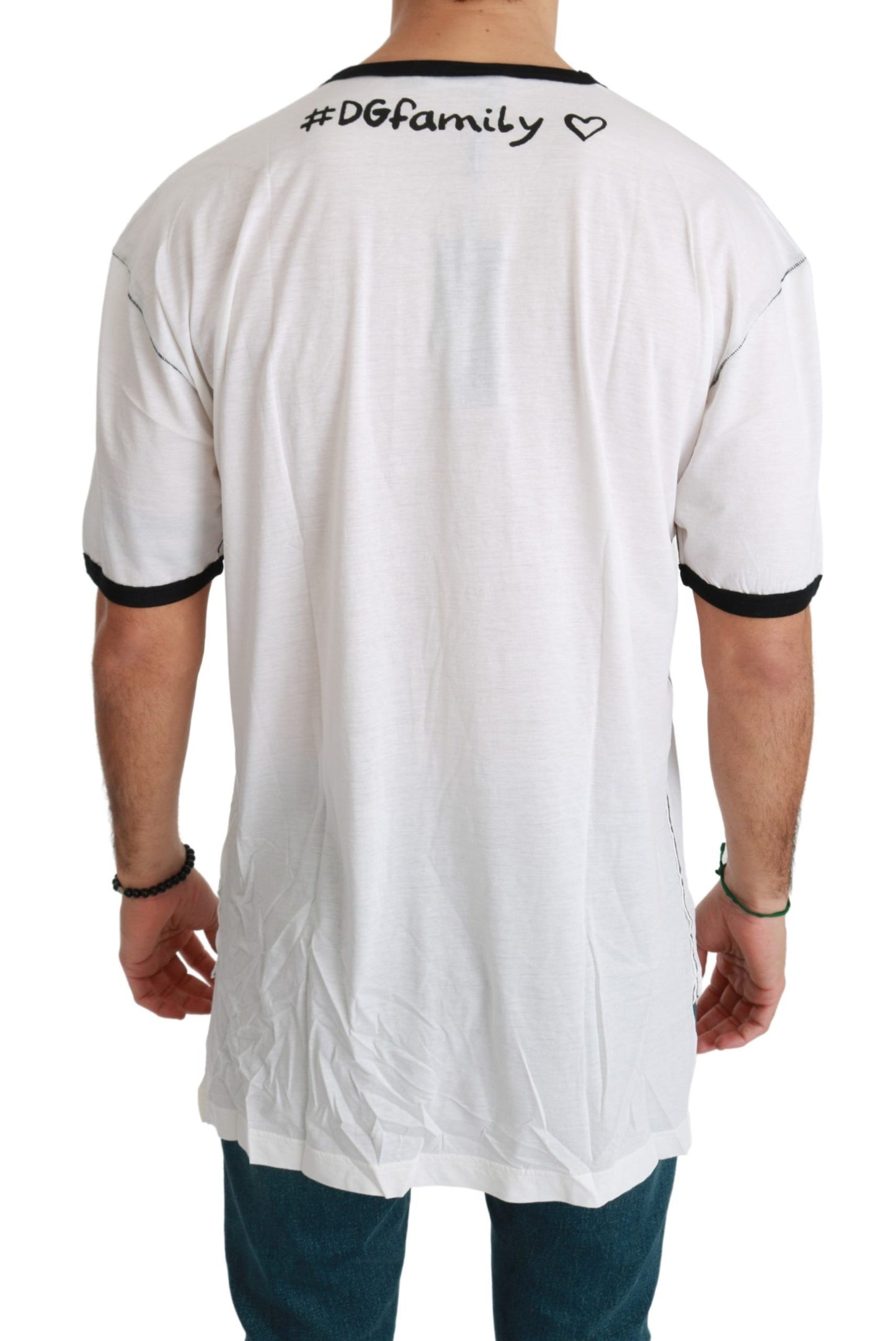 Elegant White Silk-Blend Men's T-Shirt