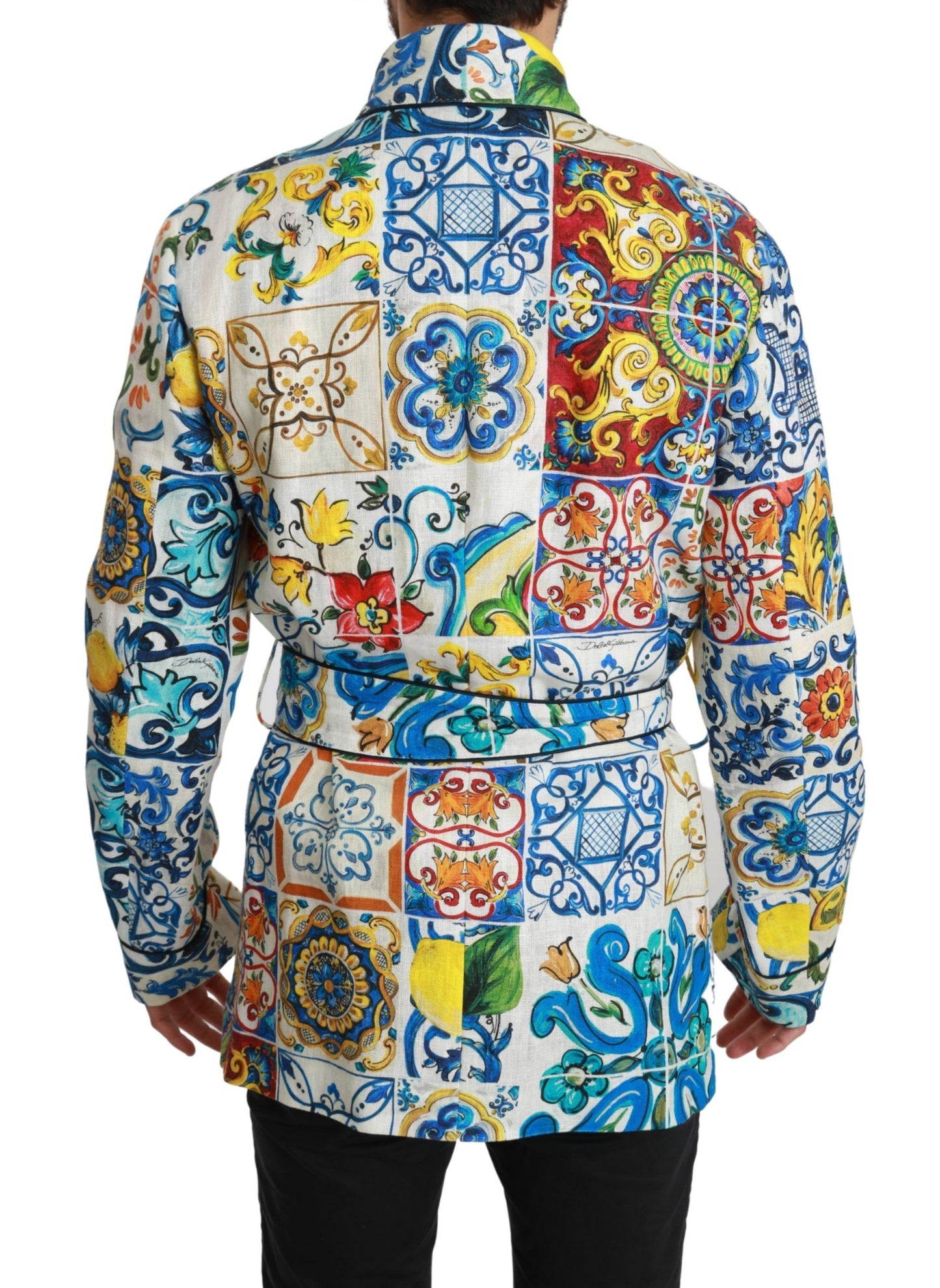 Majolica Brocade Linen Robe Coat Jacket