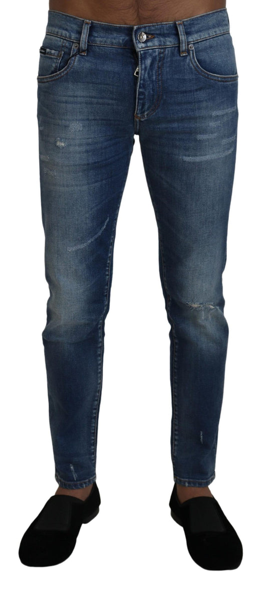 Elegant Slim Fit Italian Denim Jeans