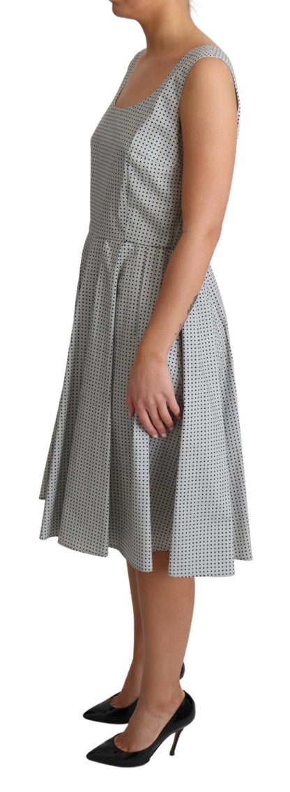 Chic Polka Dotted Sleeveless A-Line Dress