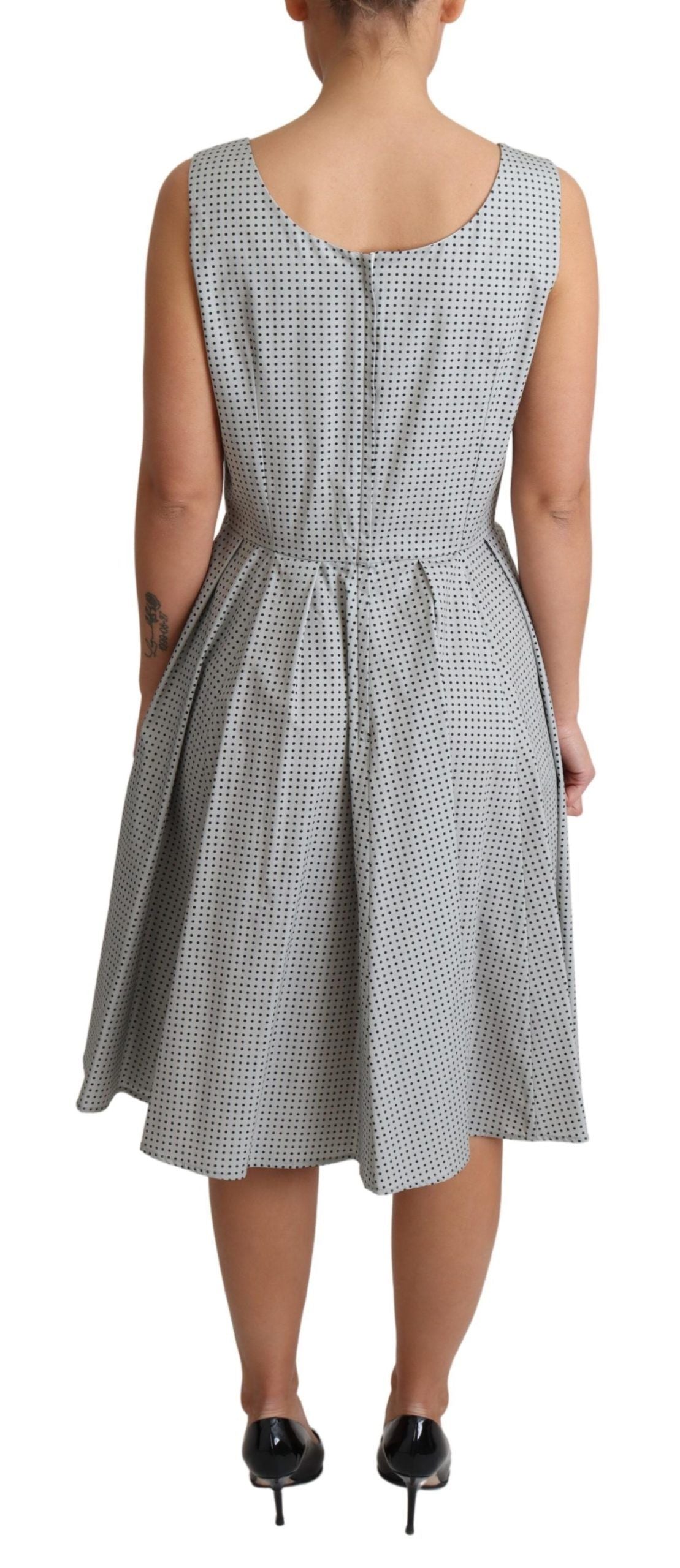 Chic Polka Dotted Sleeveless A-Line Dress
