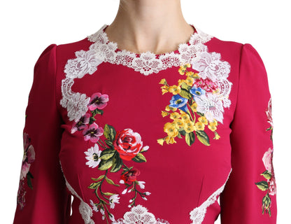 Floral Embroidered Sheath Midi Dress