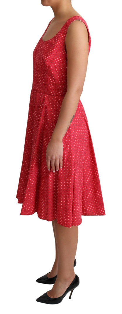Polka-Dot Sleeveless A-Line Dress