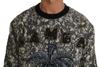 Multicolor SAMBA Jacquard Palmtree Pullover Sweater