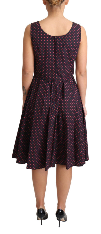 Chic Polka Dotted A-Line Sleeveless Dress