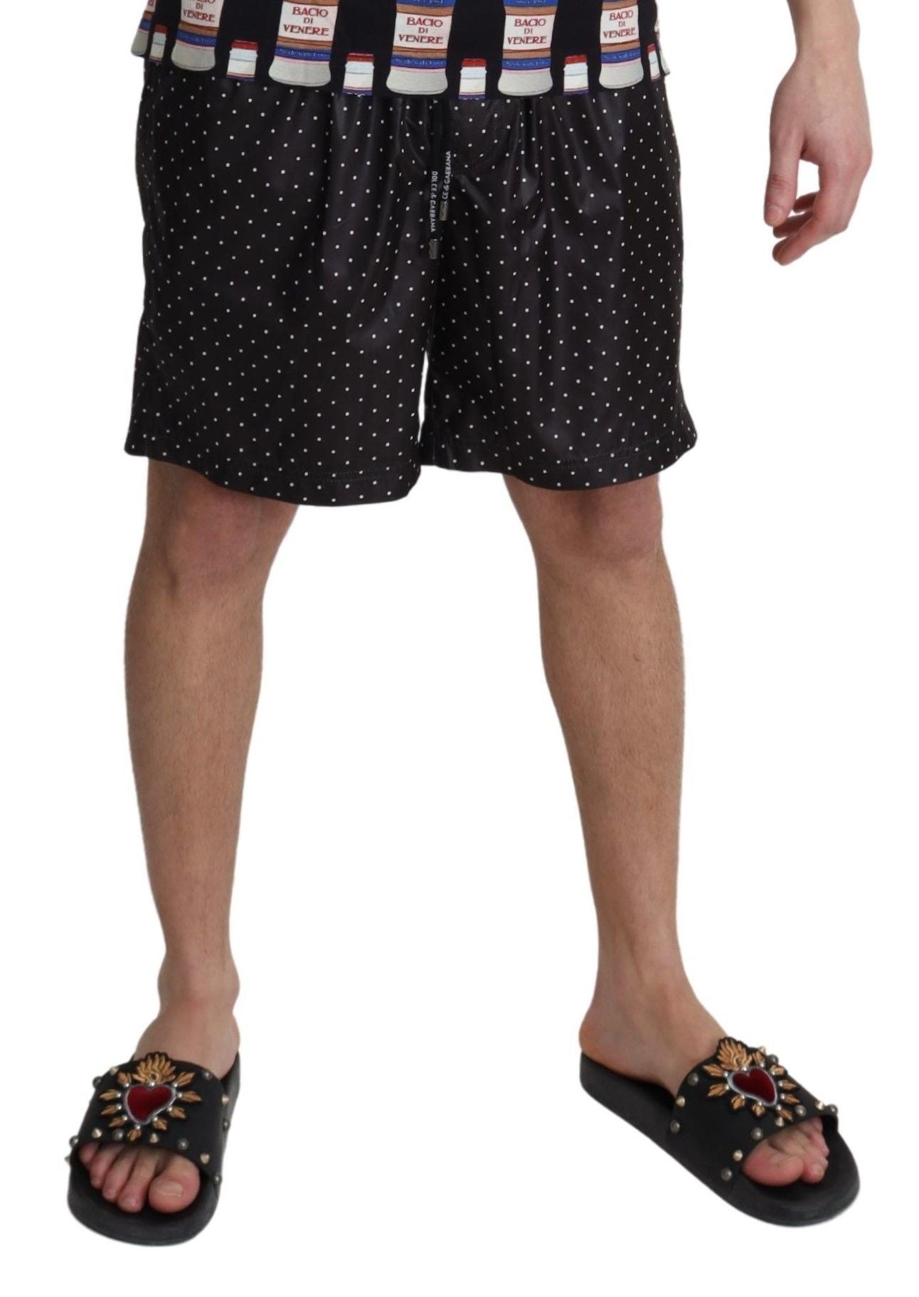 Black Polka Dot Print Beachwear Swimwear