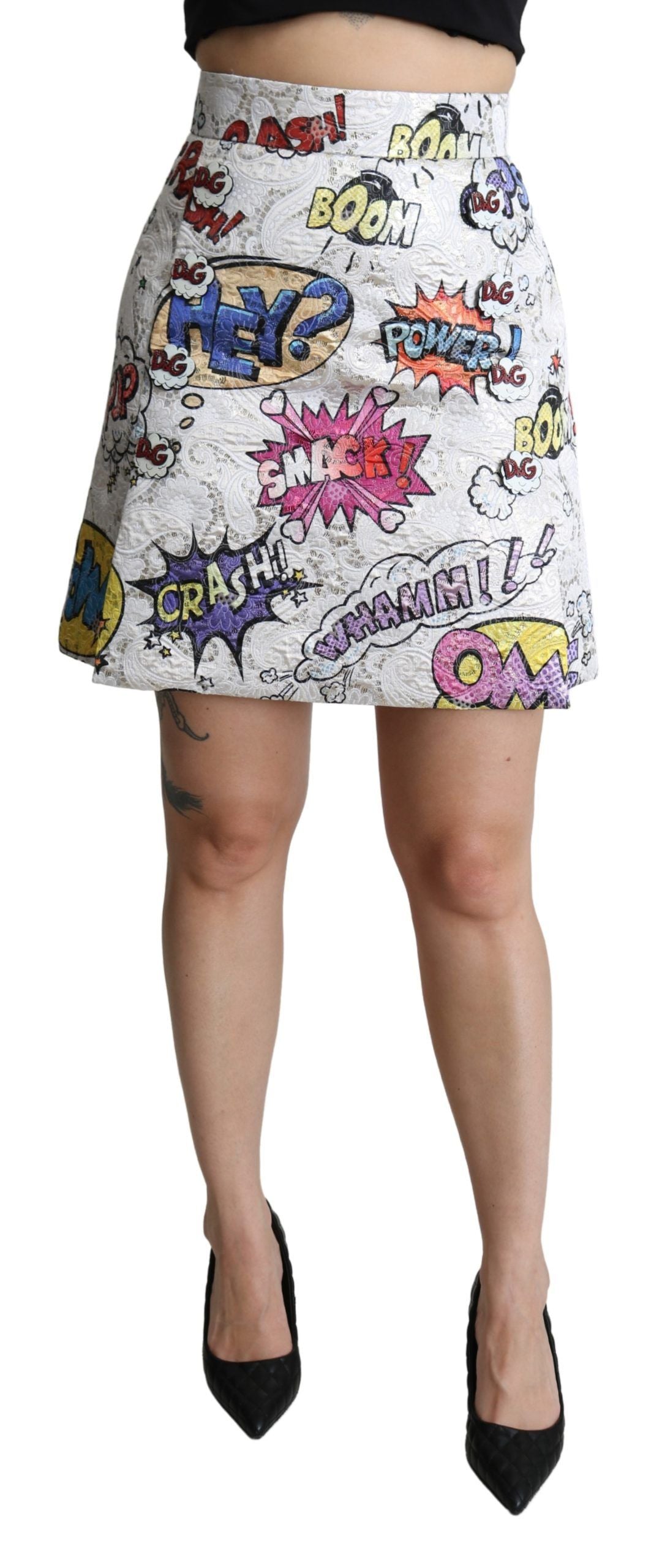 Chic Cartoon Brocade Mini Skirt