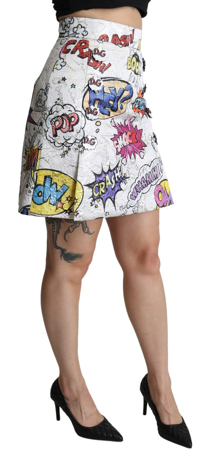 Chic Cartoon Brocade Mini Skirt