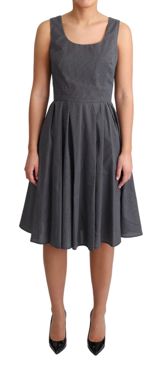 Elegant Sleeveless Polka Dot A-Line Dress