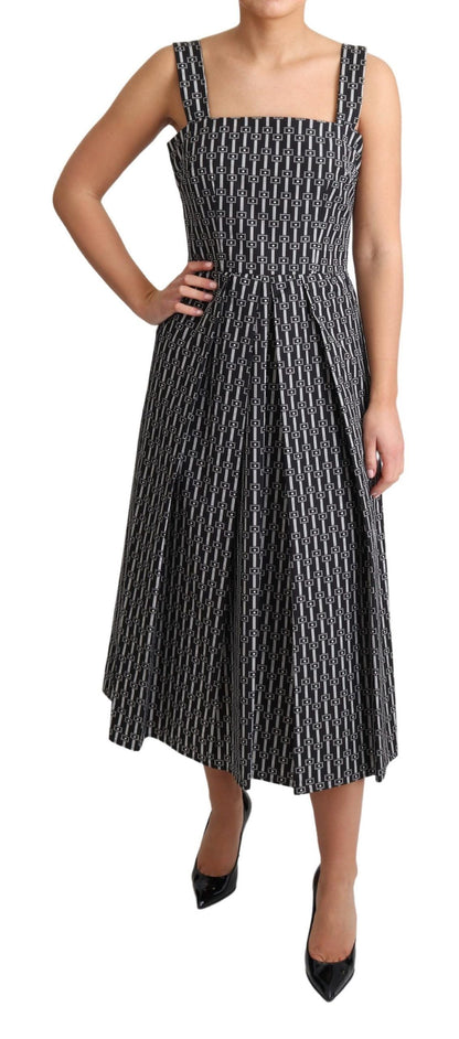 Elegant Sleeveless Geometric A-line Dress