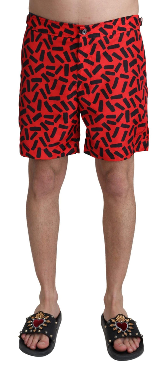 Chic Red Swim Trunks Boxer Shorts