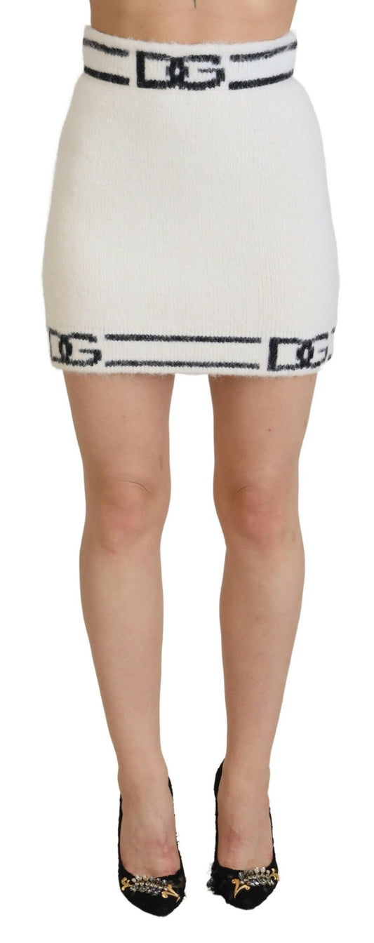 High Waist Logo Print Mini Skirt