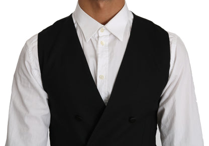 Sleek Double Breasted Slim Fit Wool Vest