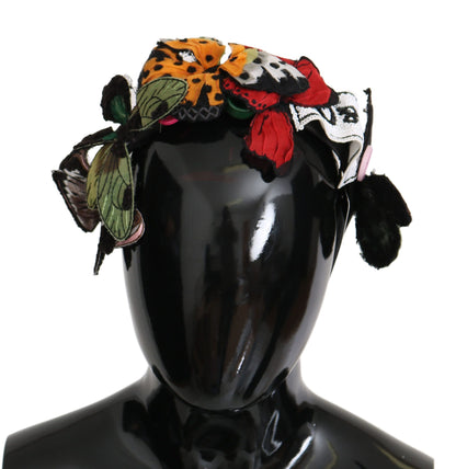 Floral Butterfly Sequin Diadem Tiara Headband