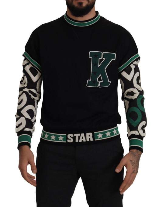 Regal Crewneck Pullover Sweater - Black & Green
