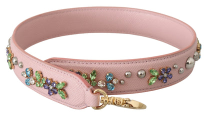 Pink Leather Crystal Stud Accessory Shoulder Strap