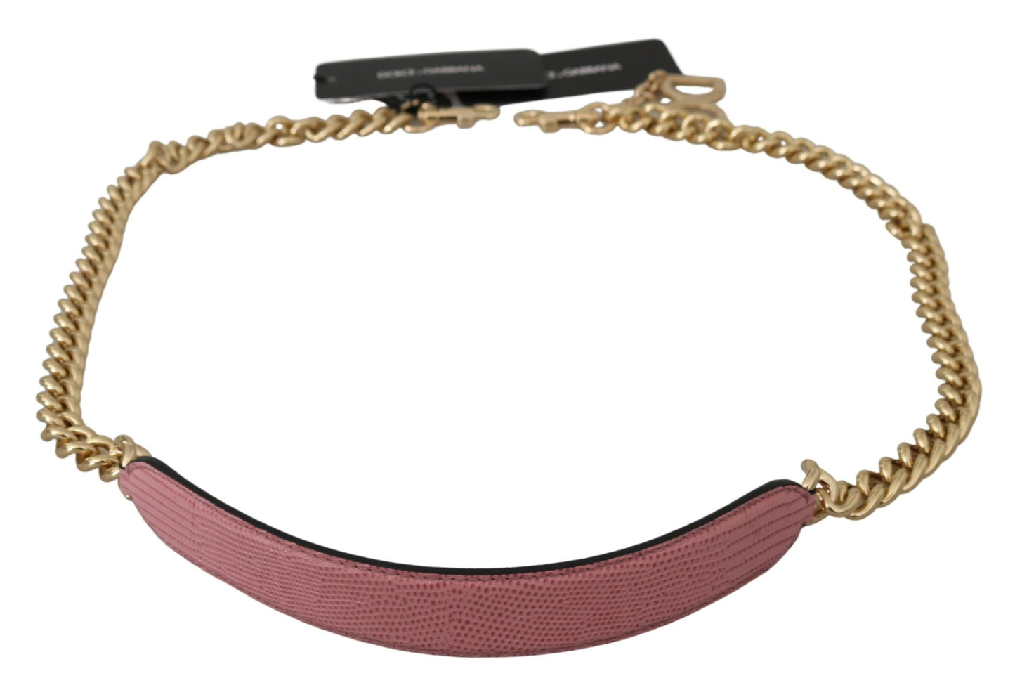 Elegant Pink Gold Leather Shoulder Strap